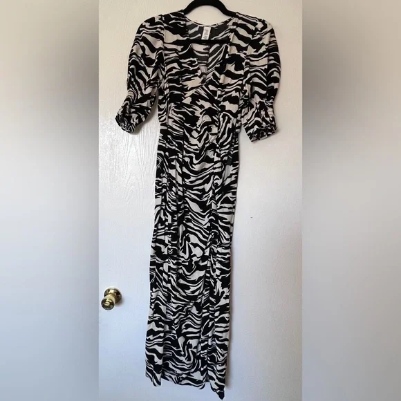 H&M | Dresses | Hm Zebra Print Maxi Dress | Poshmark